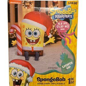 Nickelodeon SpongeBob SquarePants 4.5 Ft Airblown Inflatable With Lights NEW